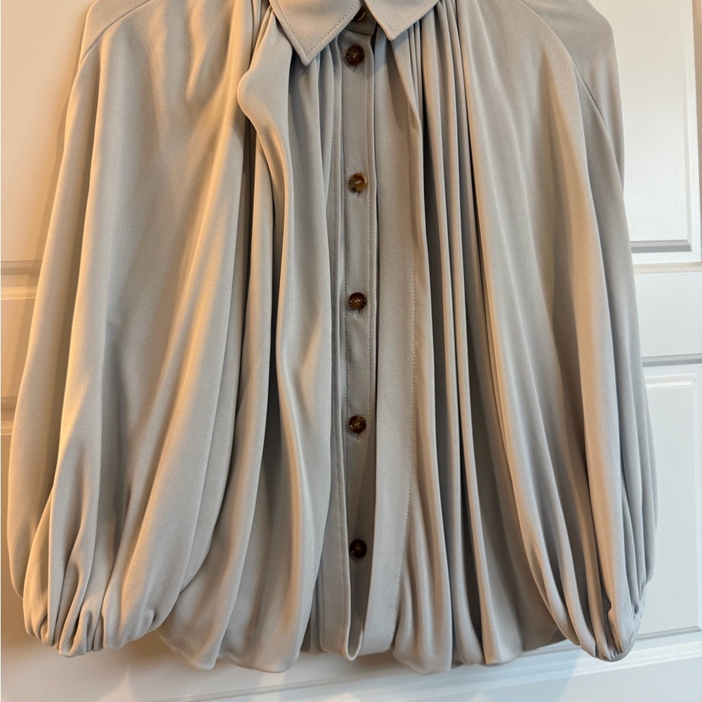Burberry Gray Button-Up Blouse